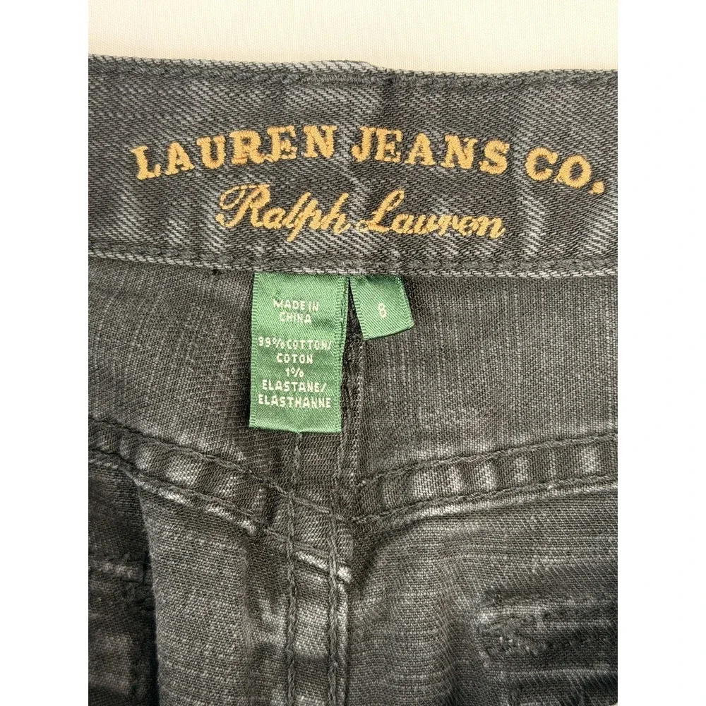 Lauren Jeans Co Ralph Lauren Denim Skirt Women's SZ-8 Black‎ Stretch Cotton